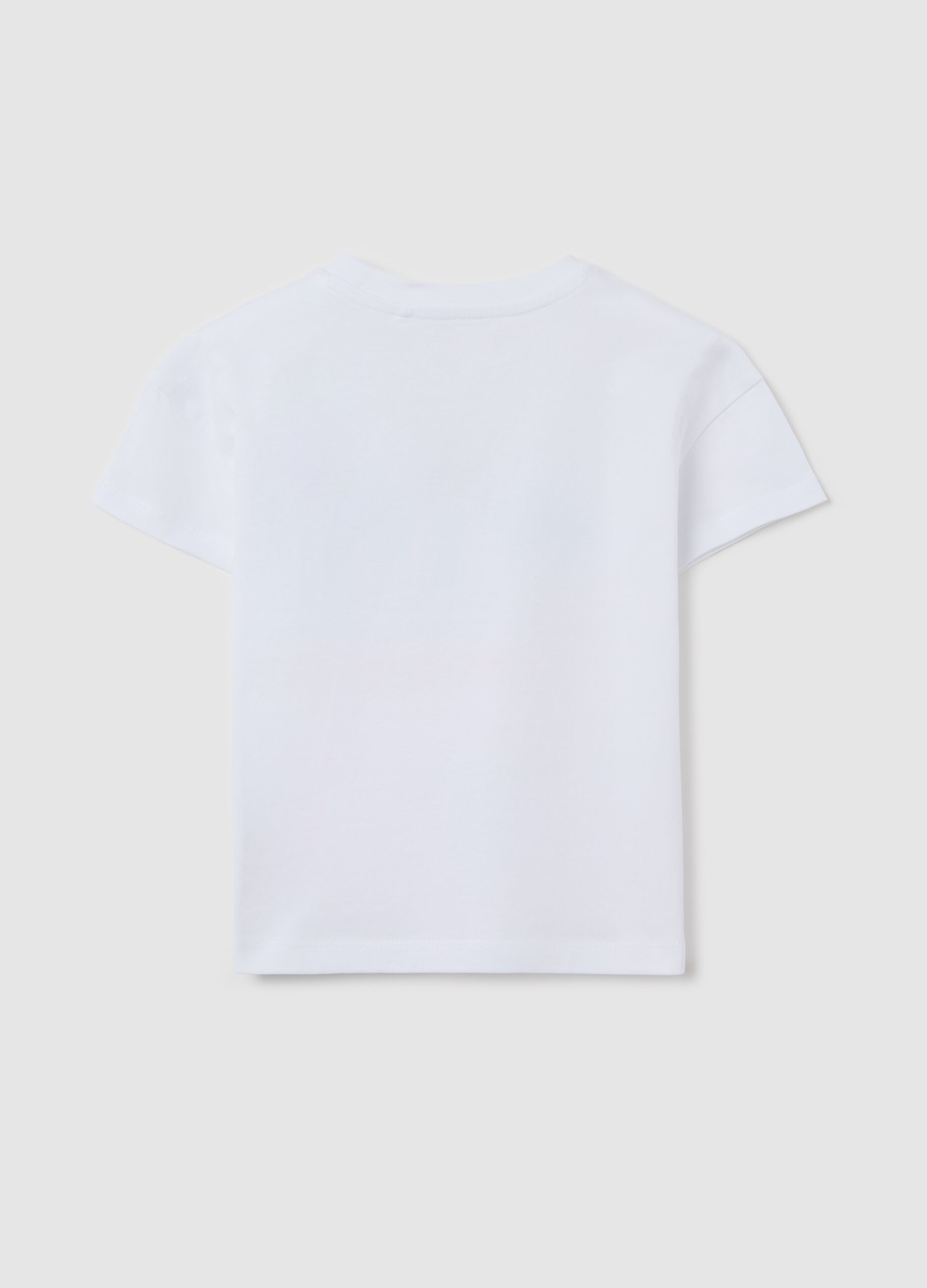 White cotton T-shirt with print