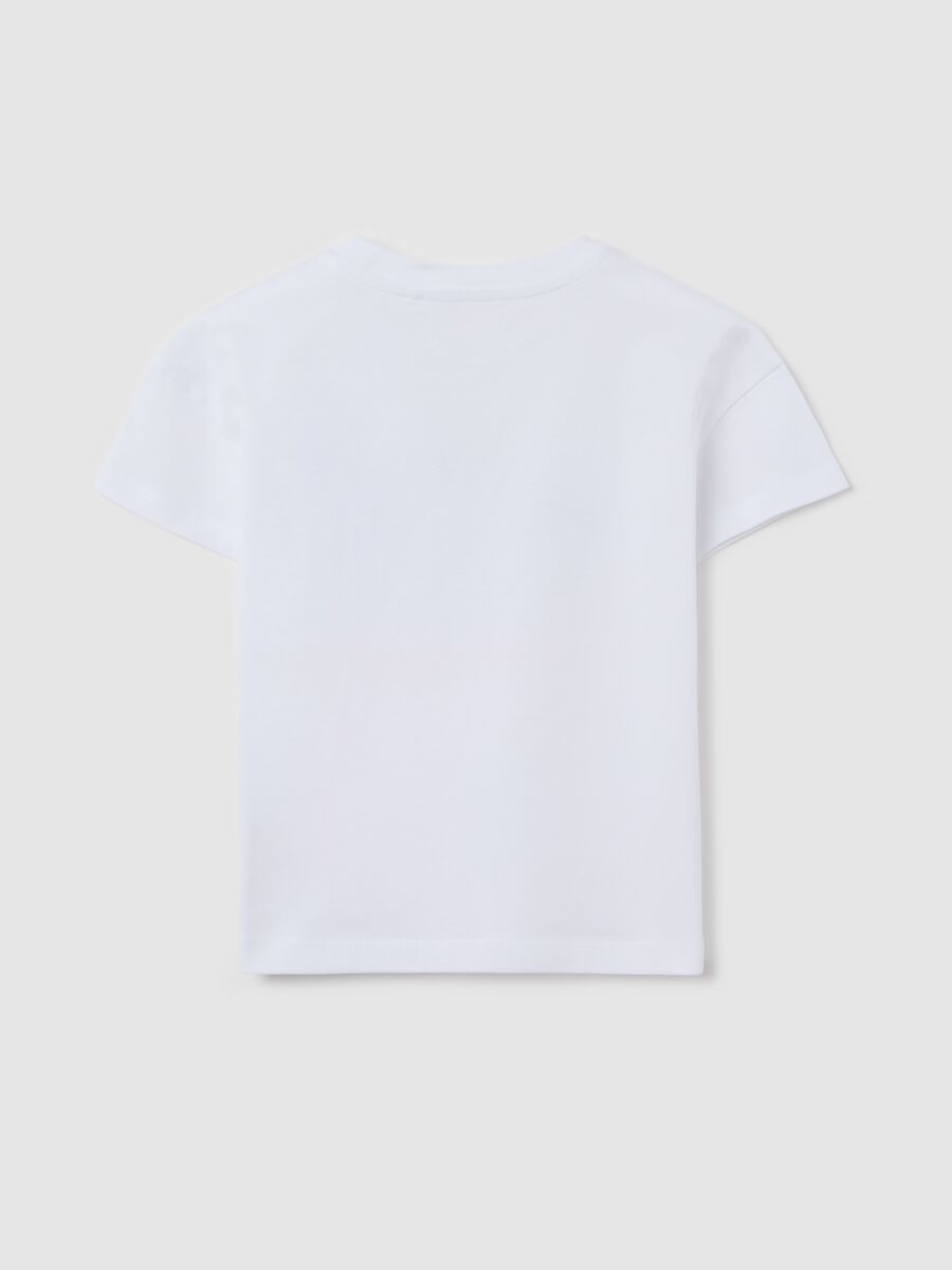 White cotton T-shirt with print_1