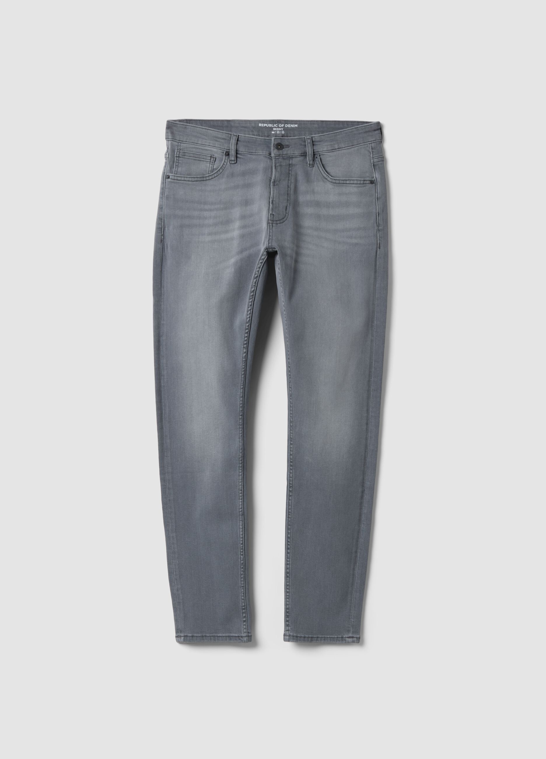 Men&rsquo;s grey skinny-fit stretch cotton jeans