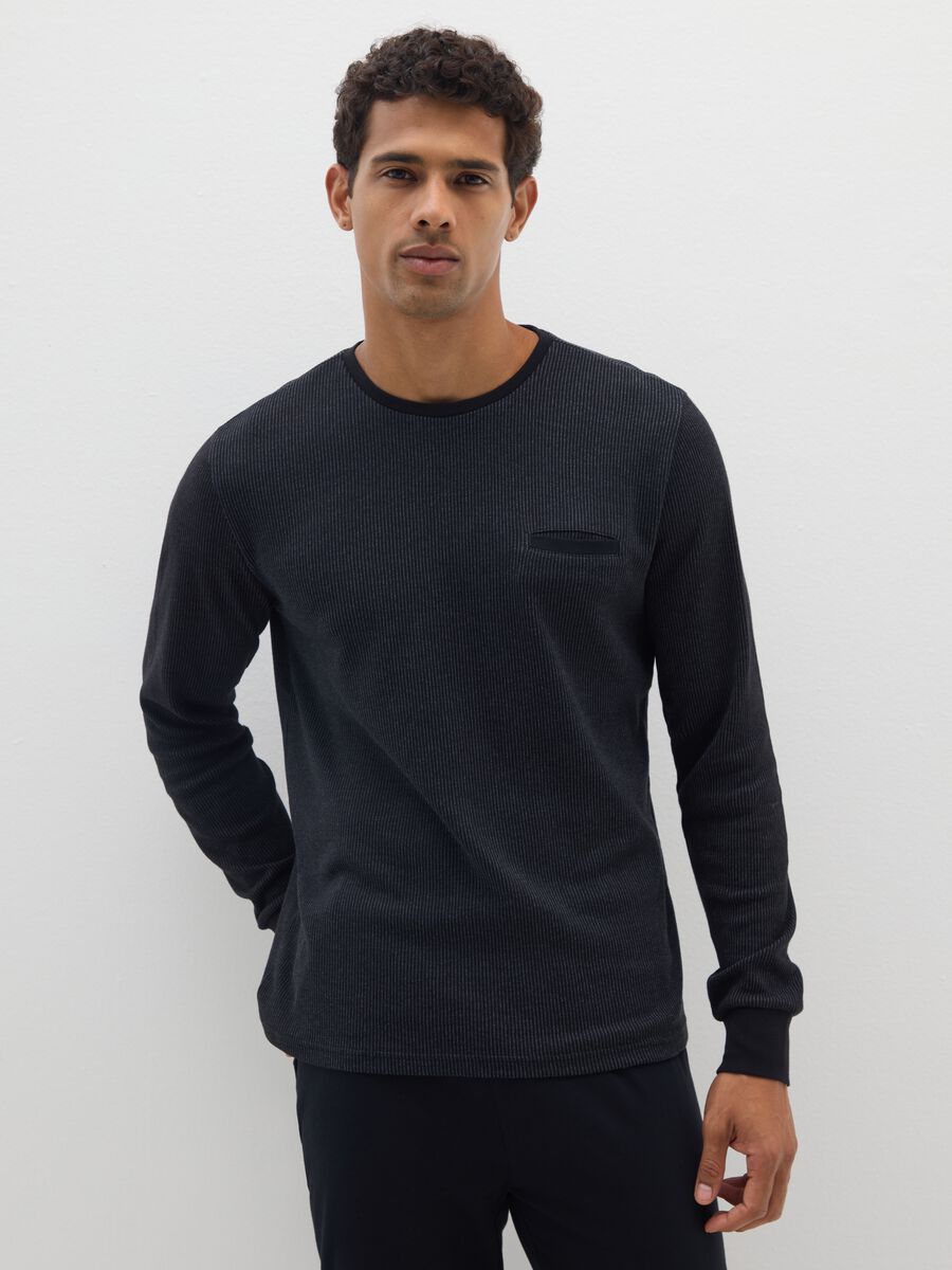 Pigiama in misto cotone nero regular fit_1