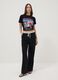 Black pure cotton T-shirt with K-Pop Demon Hunter print, regular fit_1