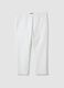 White slim fit stretch cotton blend trousers_4