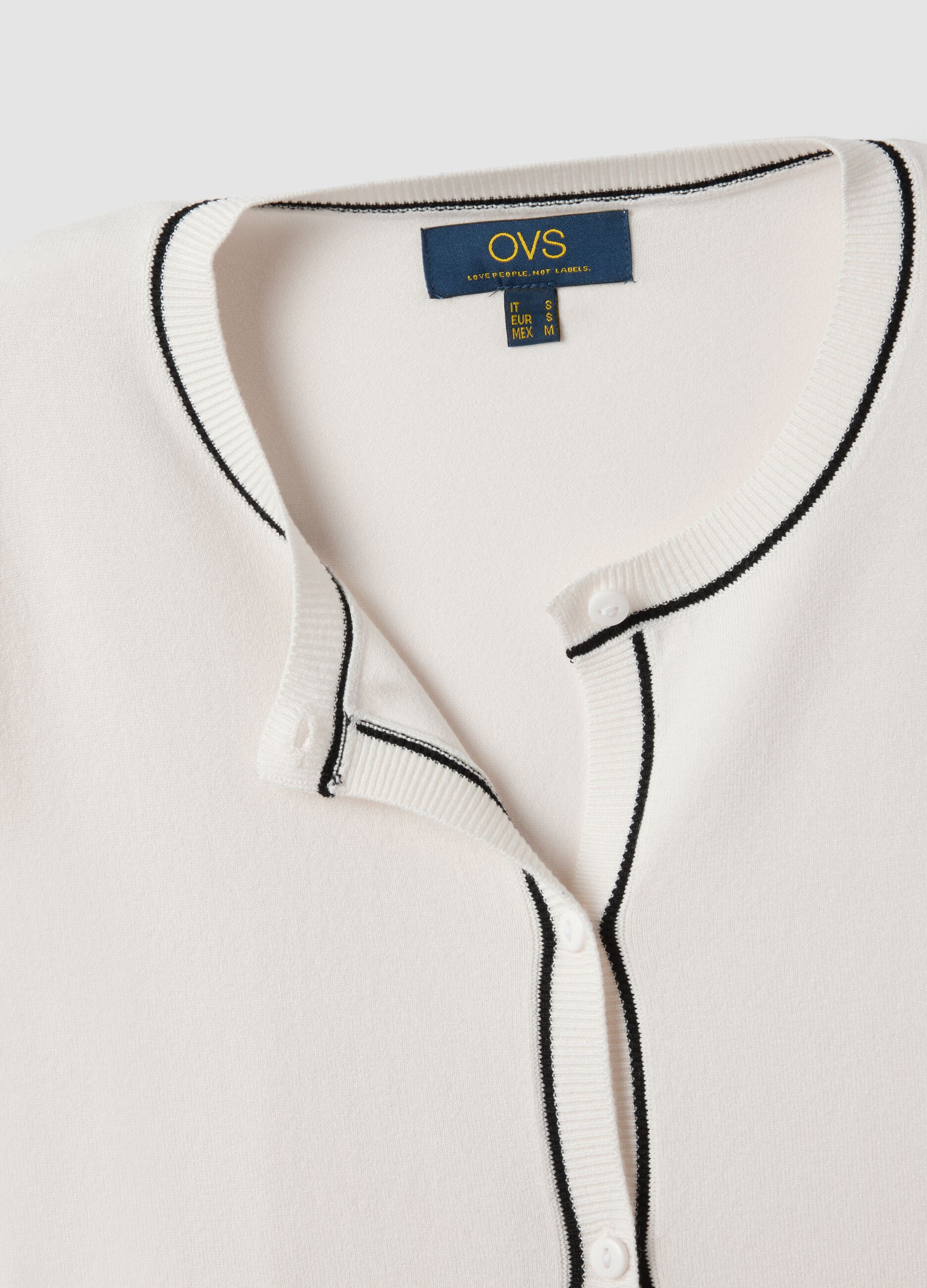 White stretch viscose regular-fit cardigan