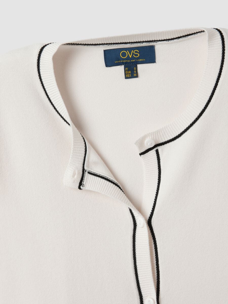 Cardigan bianco in viscosa elasticizzata regular fit_6