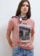 Pink pure cotton T-shirt with Paris print_0