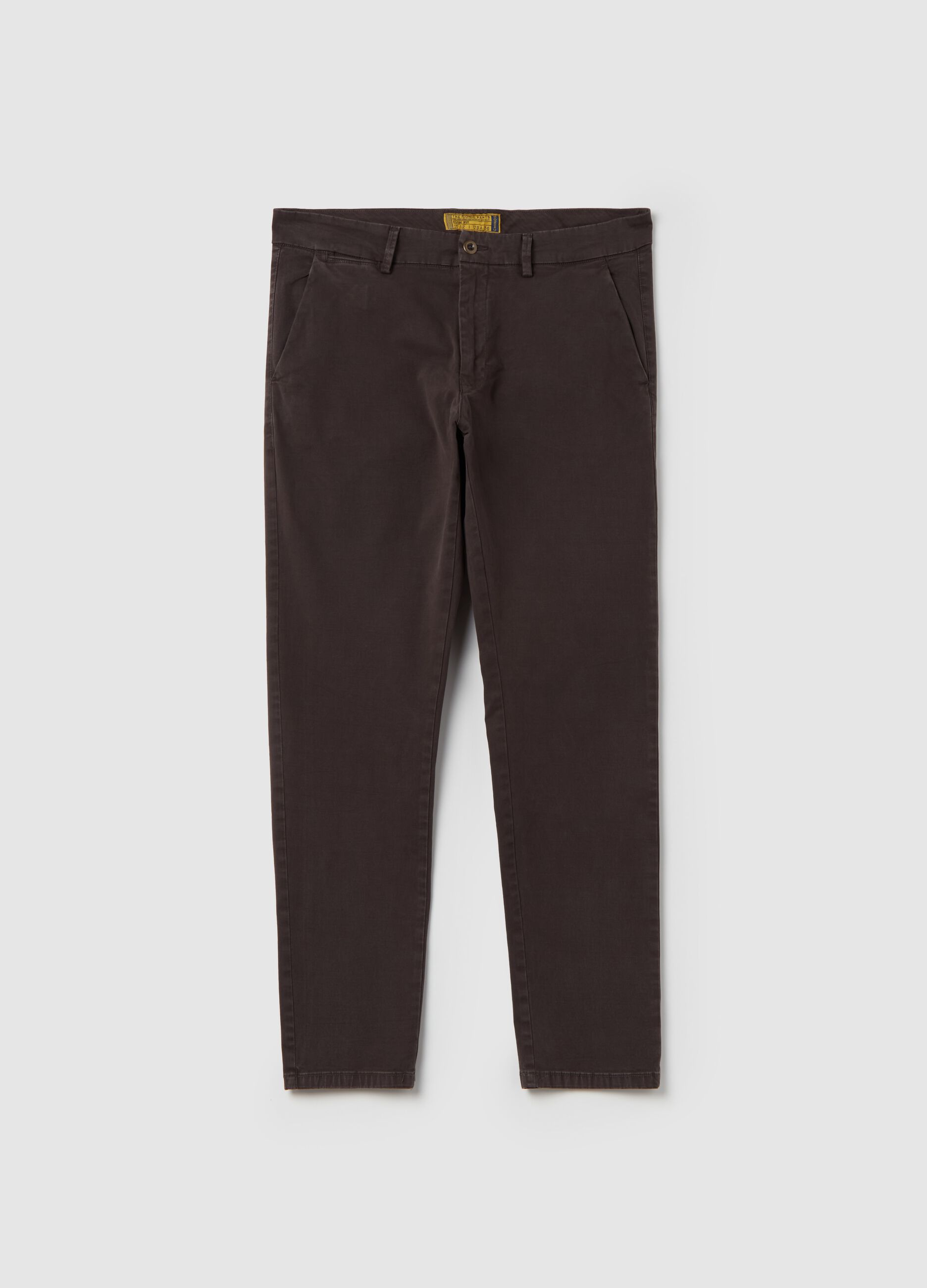 Slim-fit, stretch cotton chinos