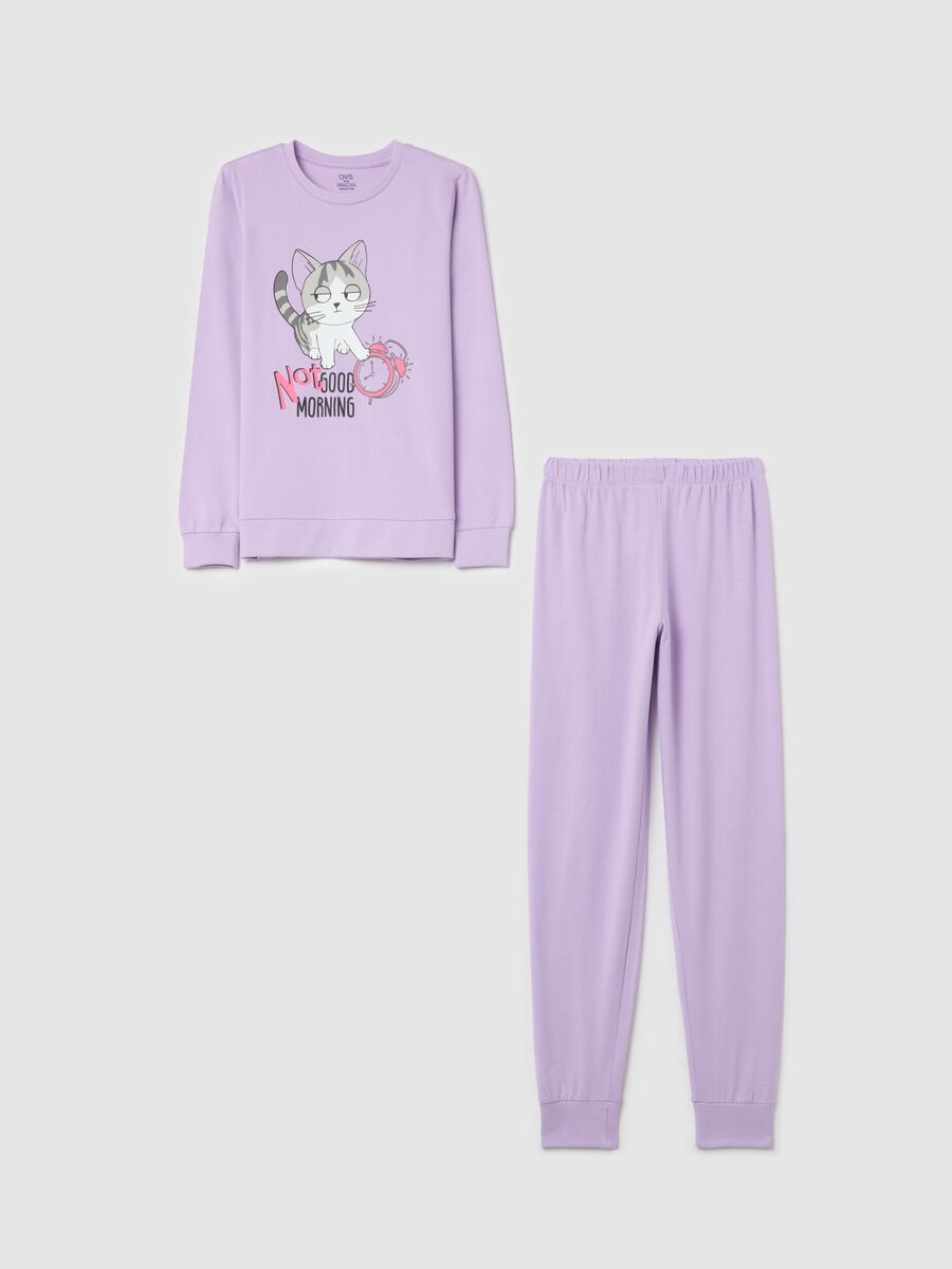Organic cotton pyjamas with "Not Good Morning" print_0