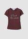 Brown fitted stretch cotton T-shirt with rhinestone embellishments_0