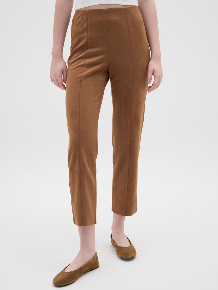 Brown Slim Fit Leggings_1