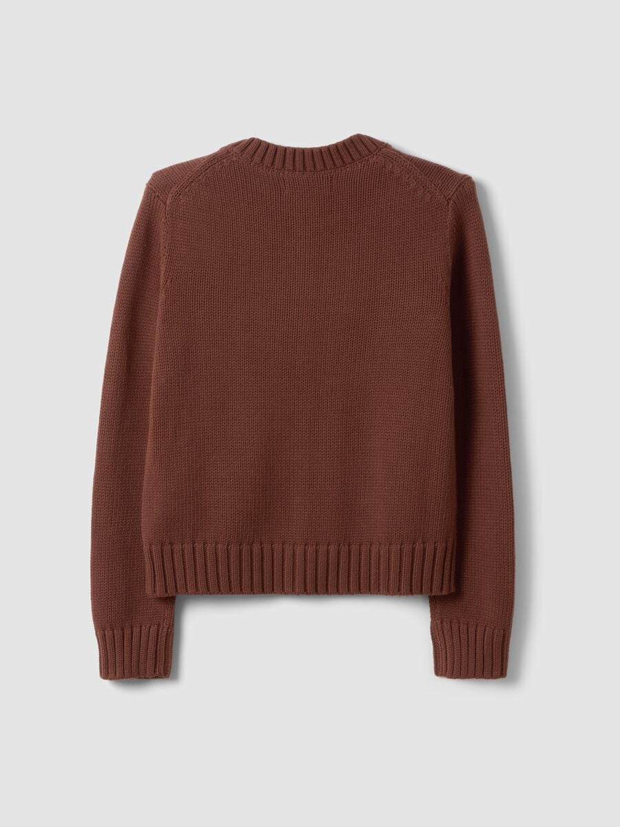 Cardigan marrone in puro cotone con bottoni regular fit_6