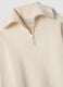 Maglia beige in lana elasticizzato Half zip_1