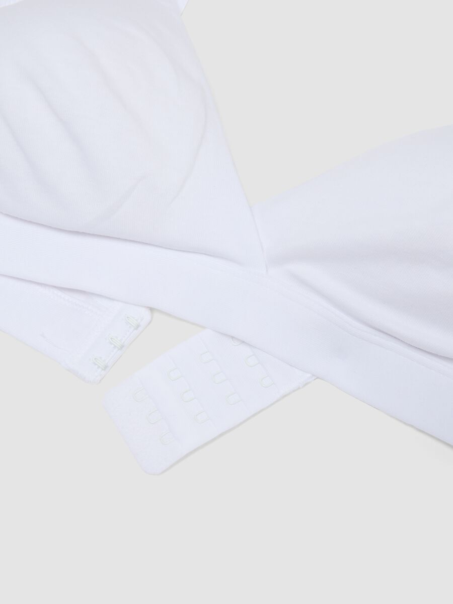 Reggiseno bianco in cotone organico con imbottitura removibile_1
