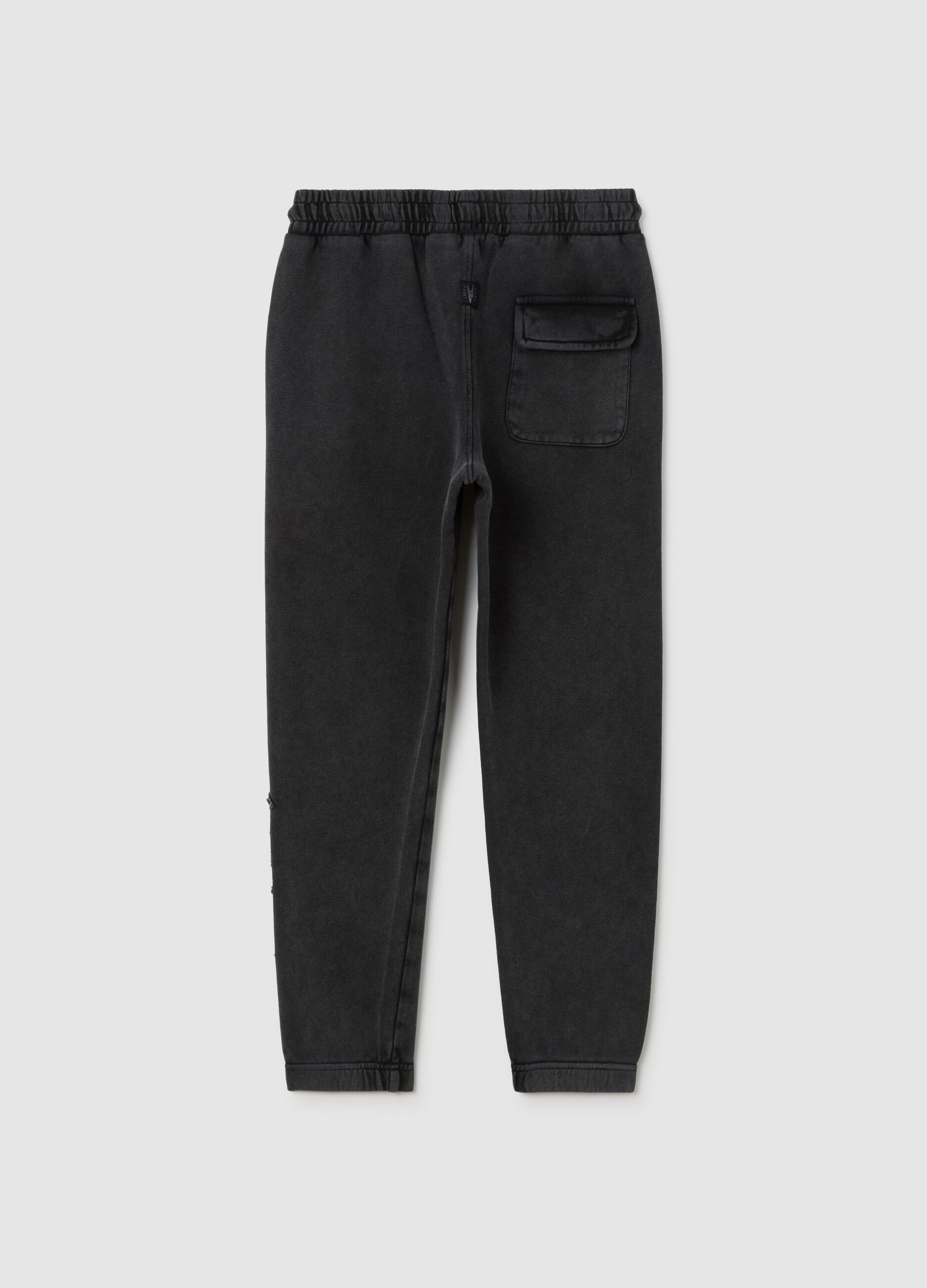 Boys' black pure cotton joggers
