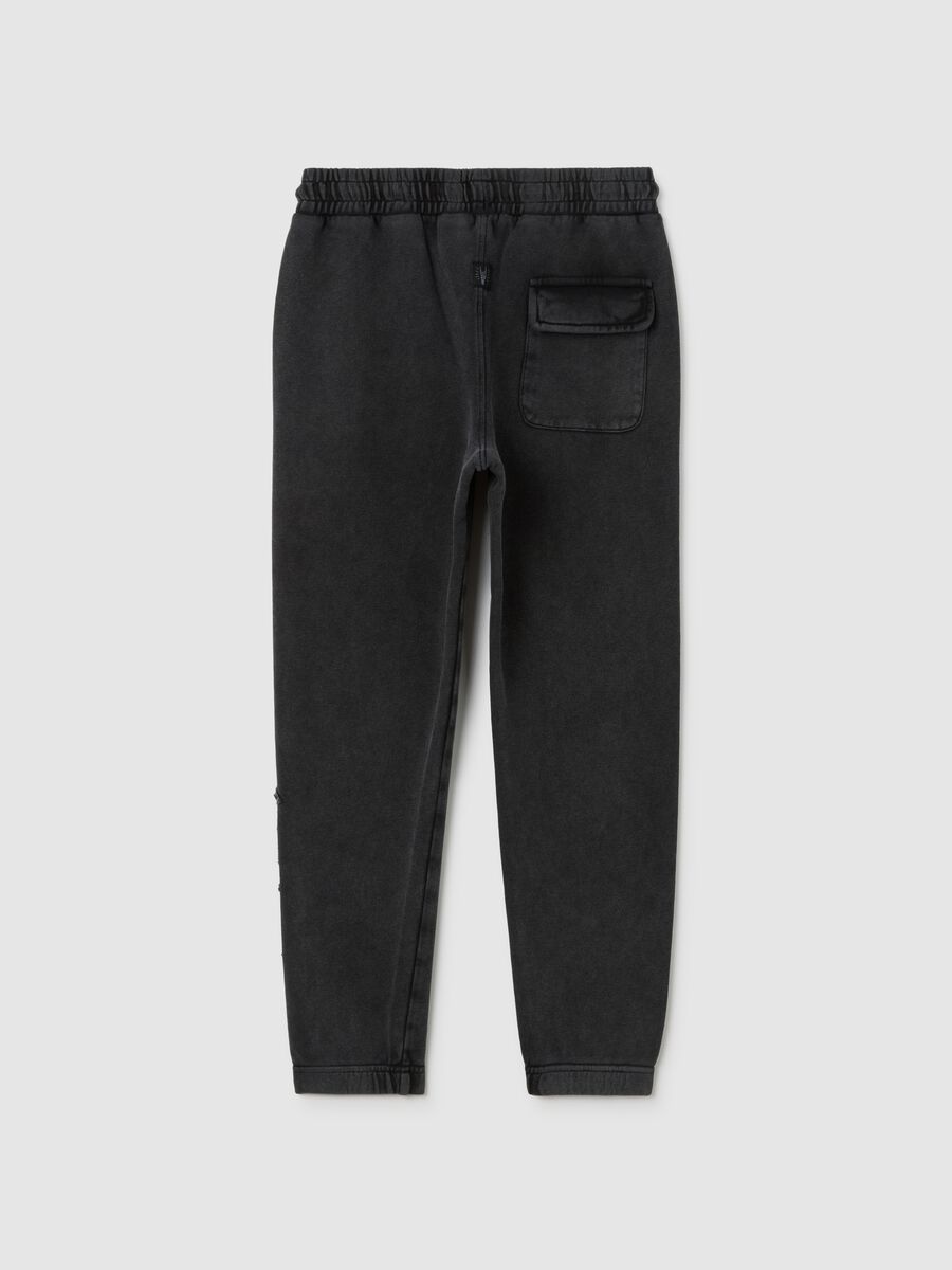 Boys' black pure cotton joggers_1