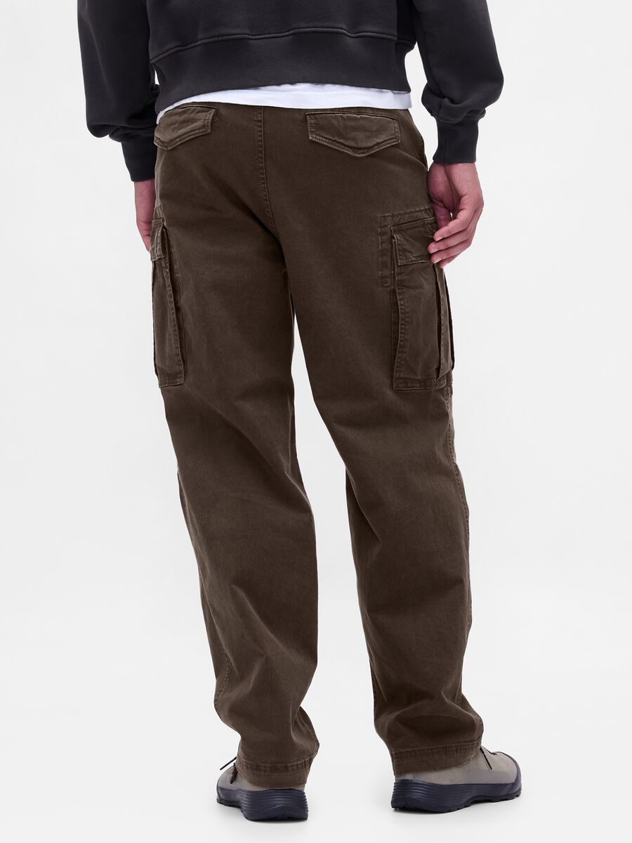 Brown Stretch Cotton Cargo Trousers_2