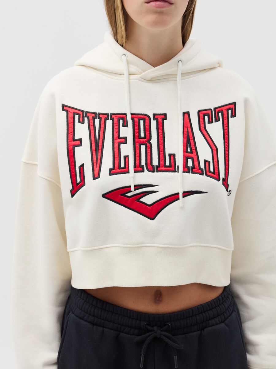 Crop sweatshirt with hood and logo embroidery_3