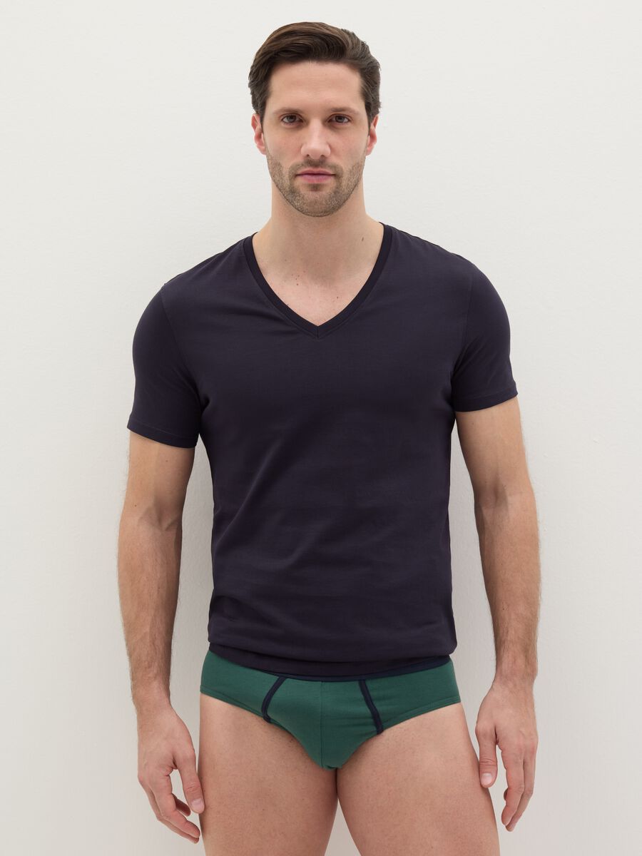 Three-pack stretch briefs with contrasting piping_0