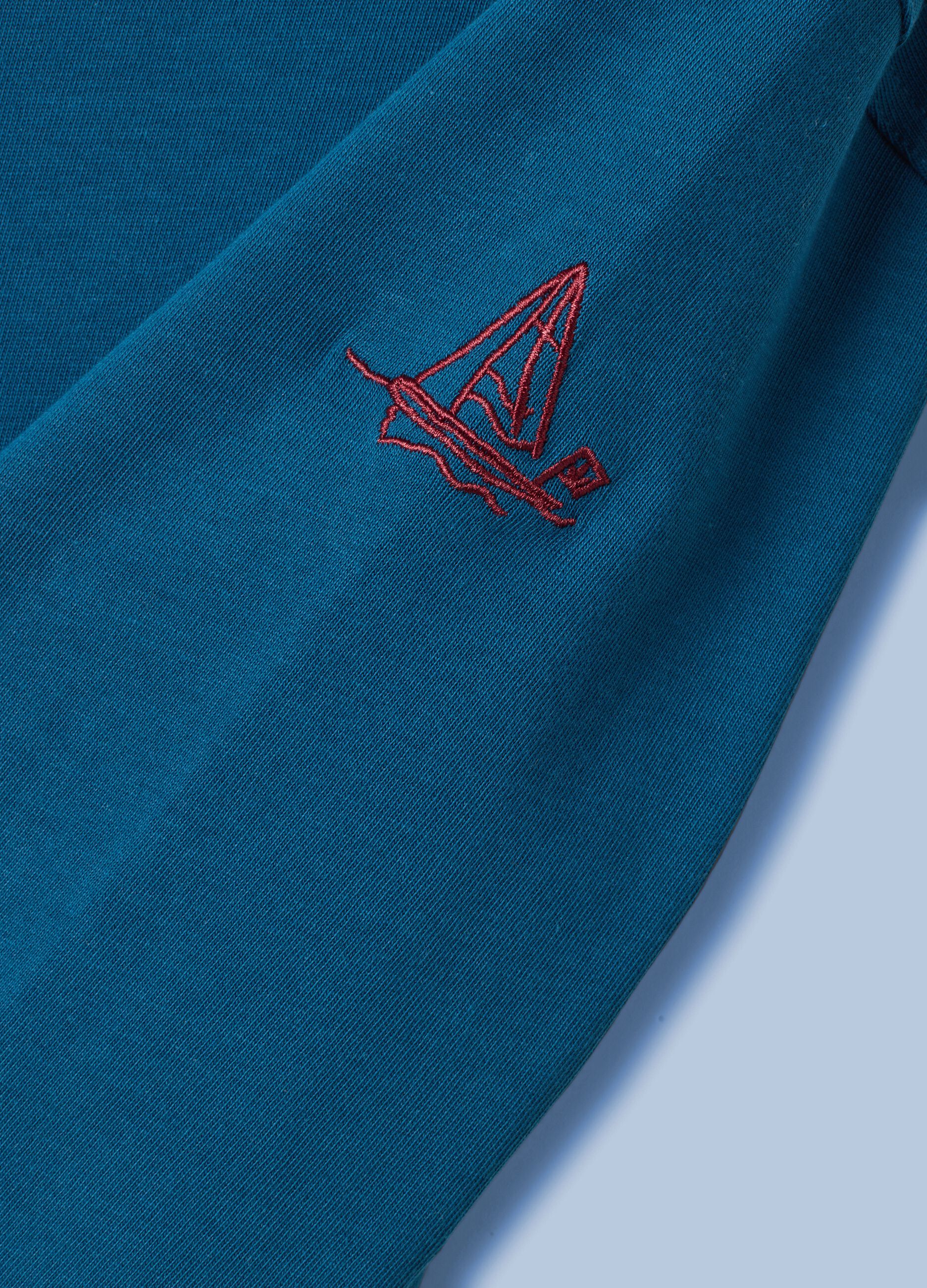 ALTAVIA SAILING blue long-sleeve polo shirt in pure cotton