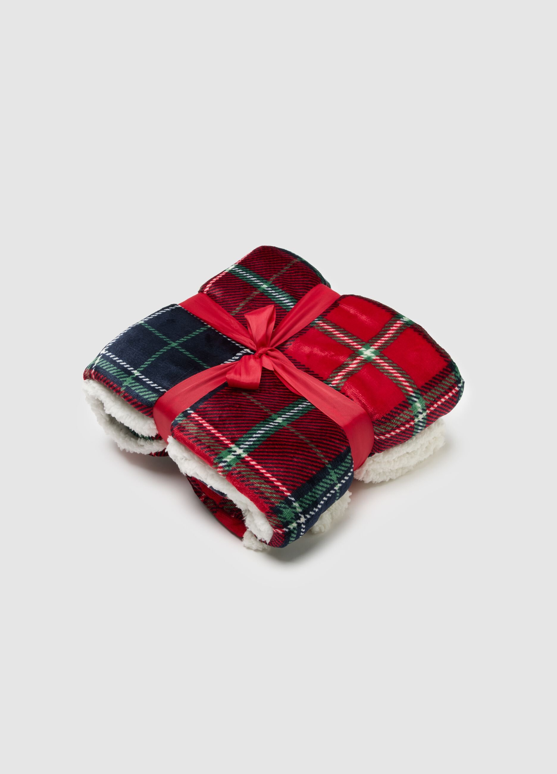 Multicolour Quilted Checkered Blanket