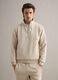 Felpa in misto cotone elasticizzato beige regular fit con mezza zip_0