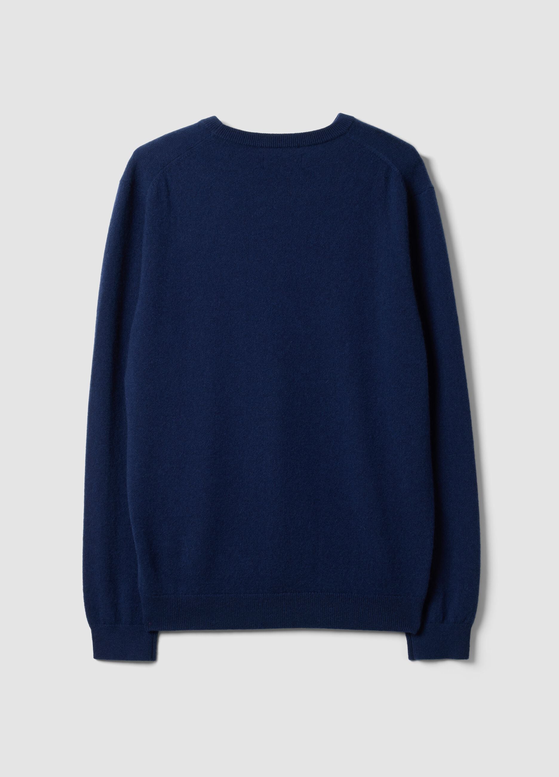 Navy pure cashmere jumper, regular fit