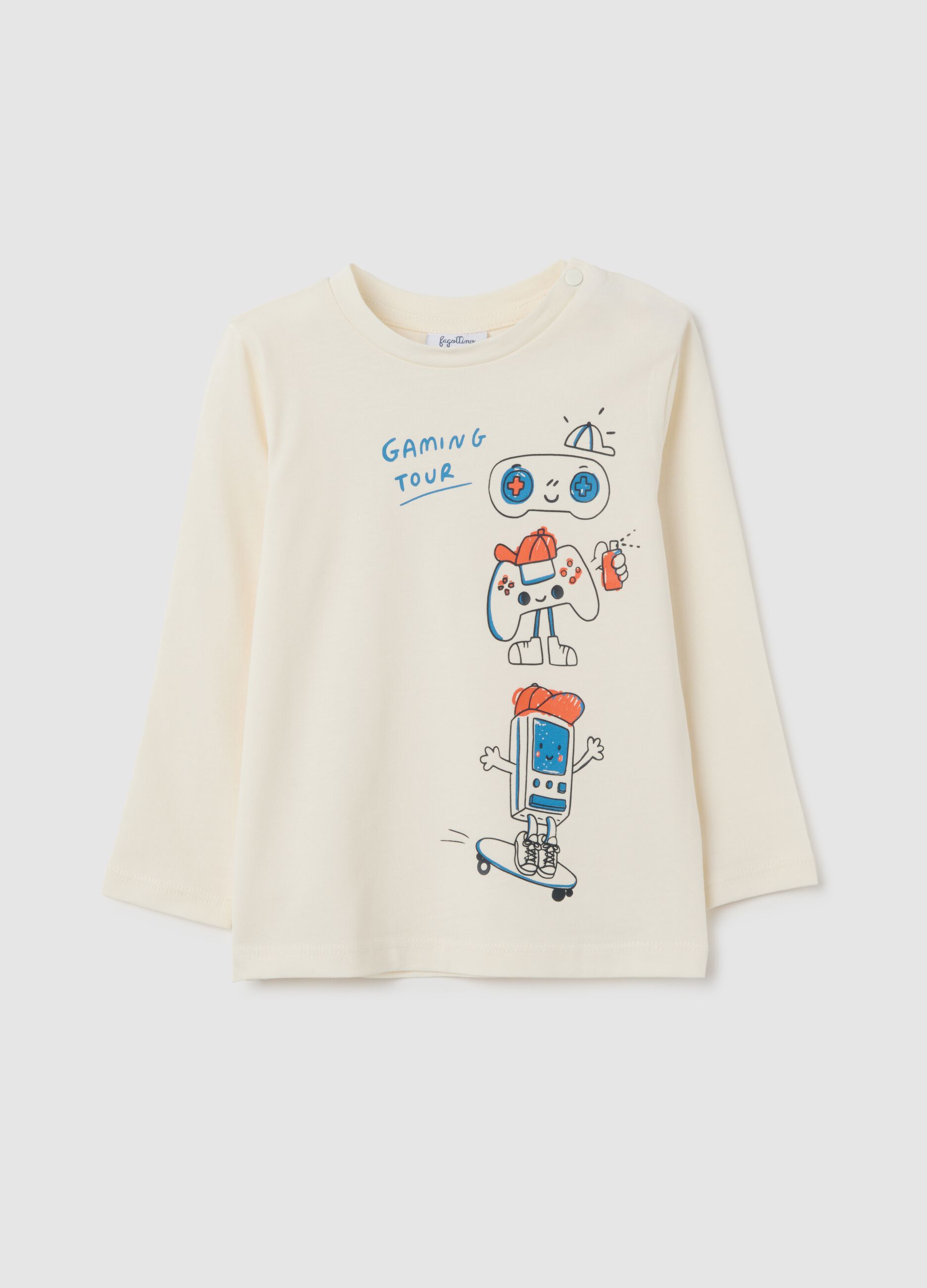 Children's T-shirt in pure cotton white regular fit