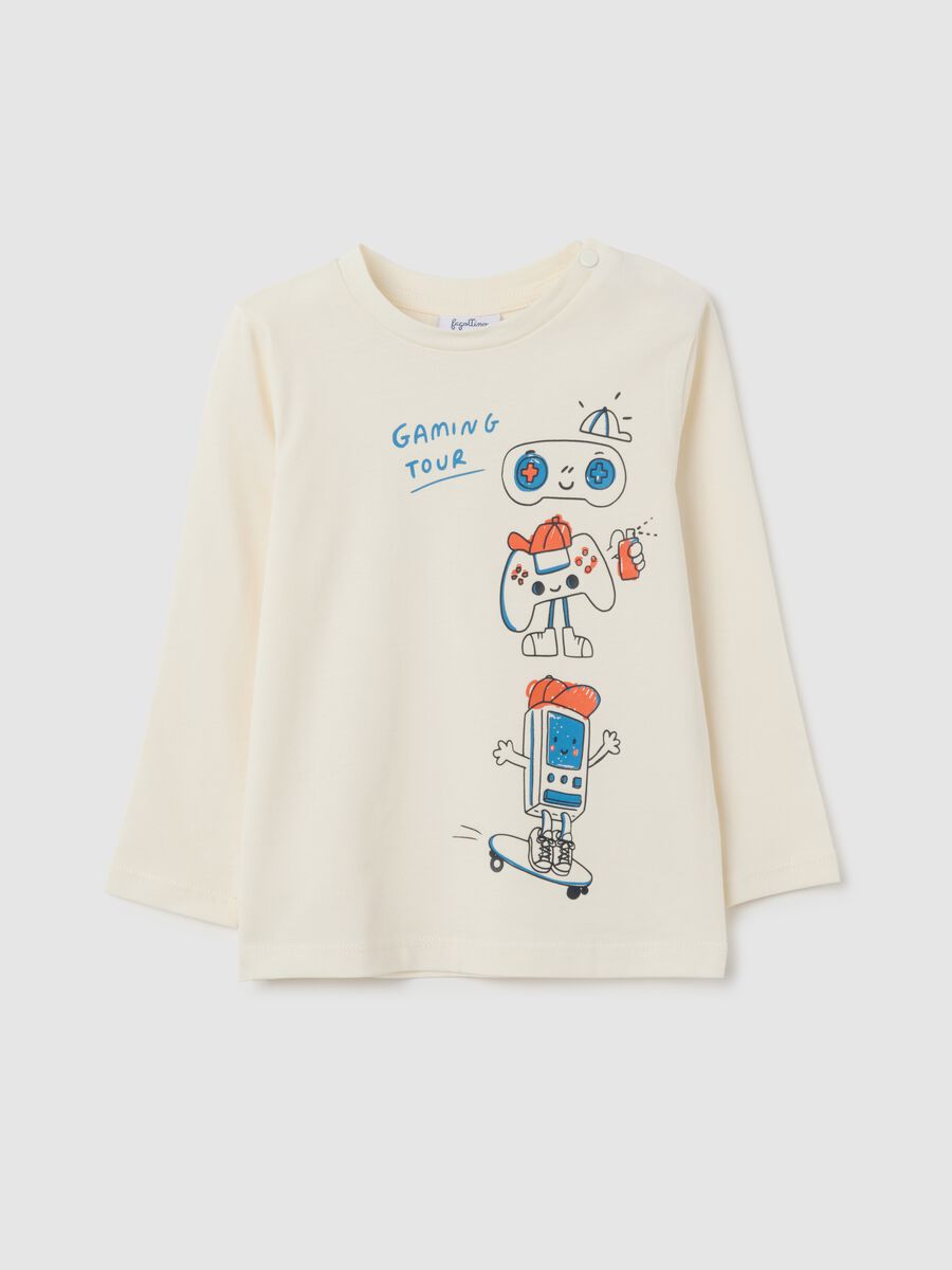 Children's T-shirt in pure cotton white regular fit_0