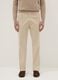 Beige stretch cotton trousers regular fit_1