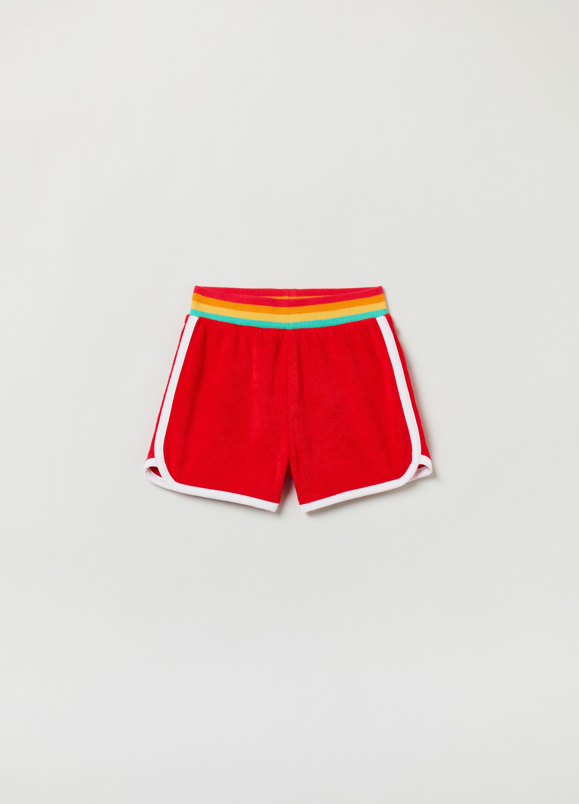 Shorts in spugna con vita multicolore_0