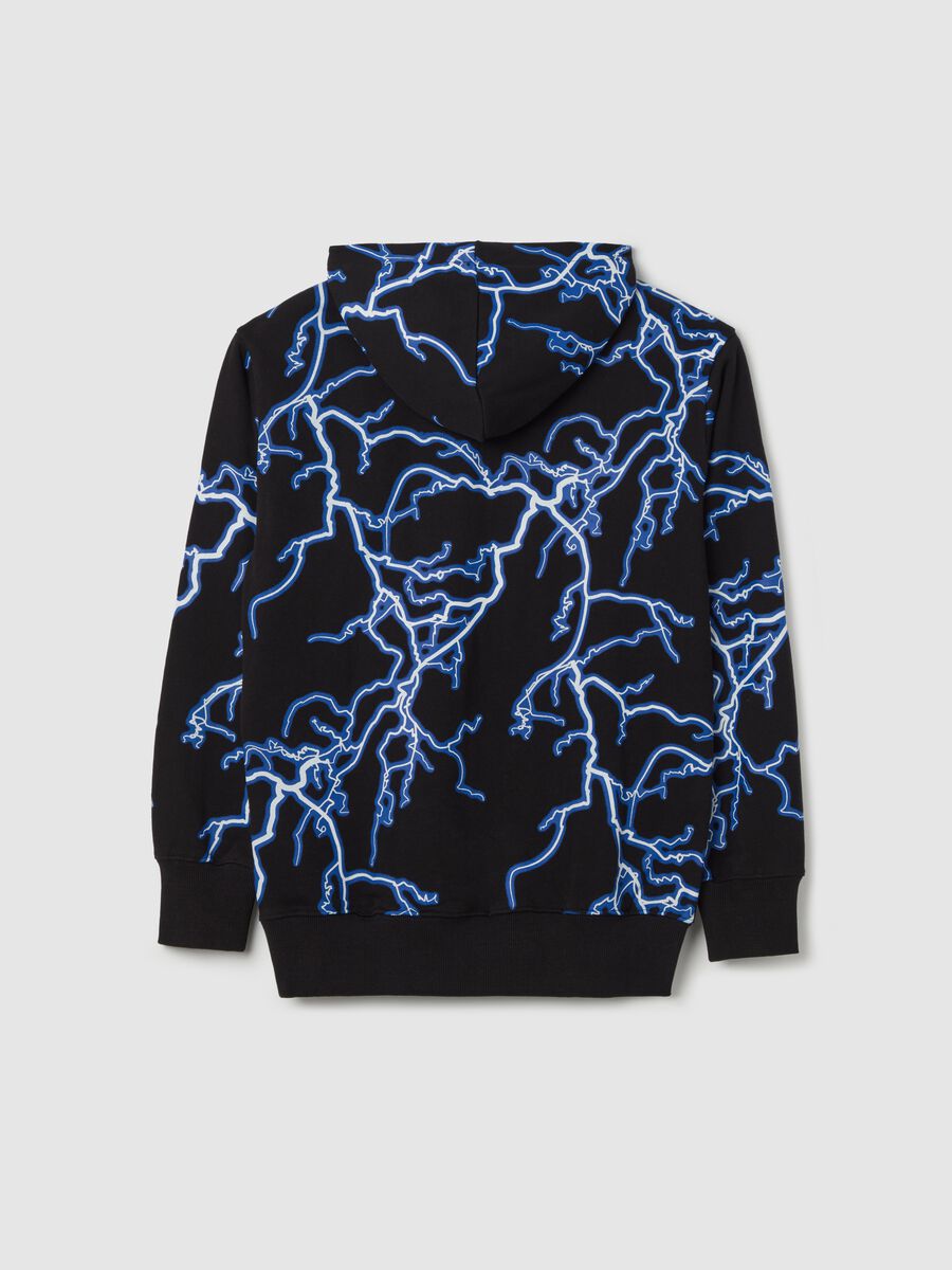 Sweatshirt with hood and lightning print_4