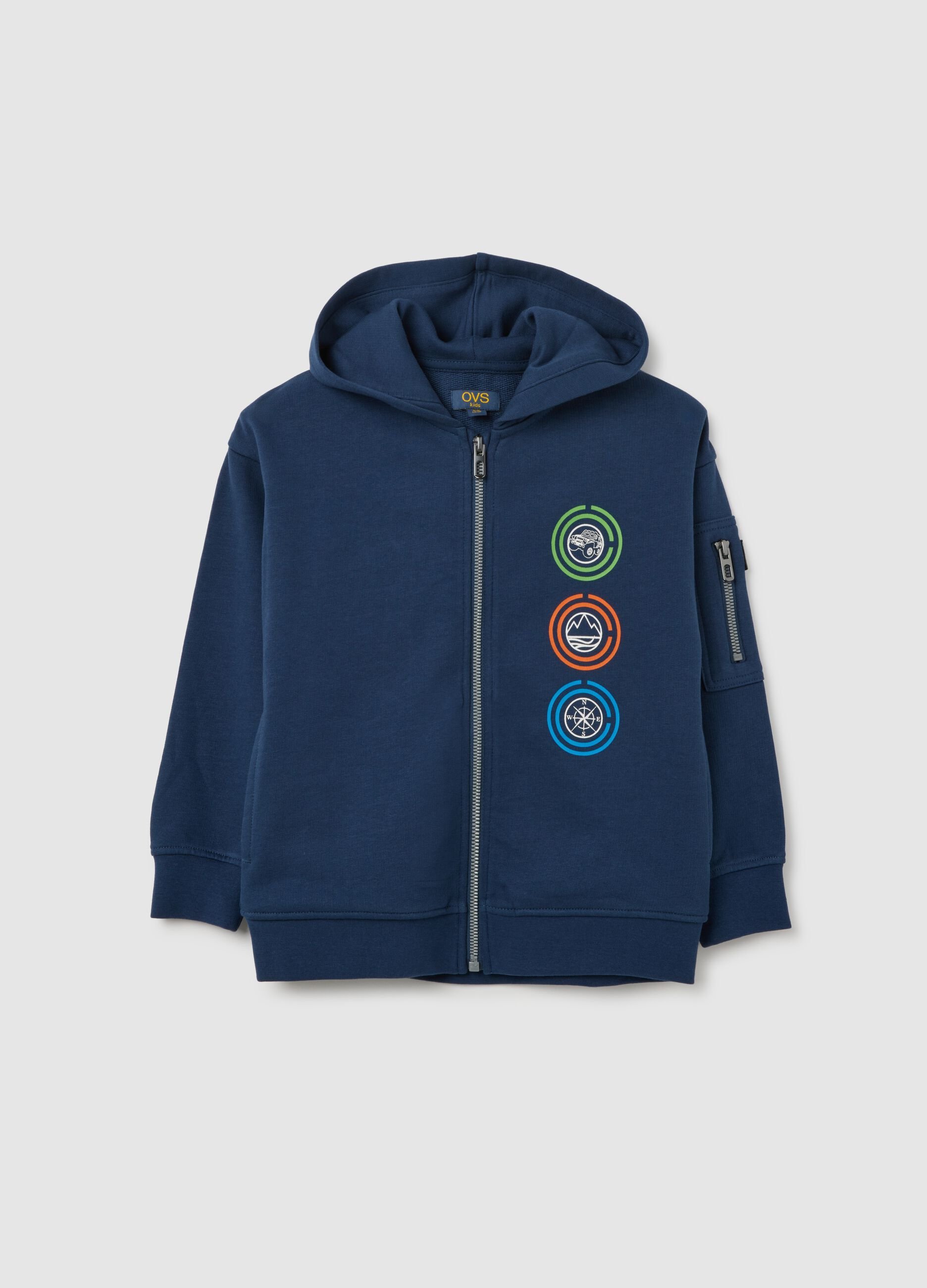Blue pure cotton regular fit kids' sweatshirt