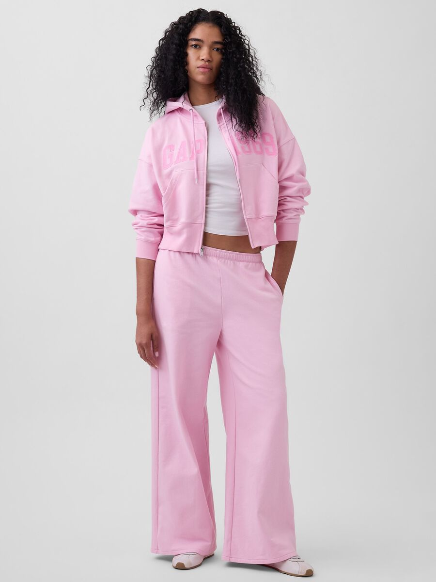 Cotton-blend wide-leg trousers_0