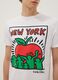 T-shirt in puro cotone bianca regular fit con stampa Keith Haring_3
