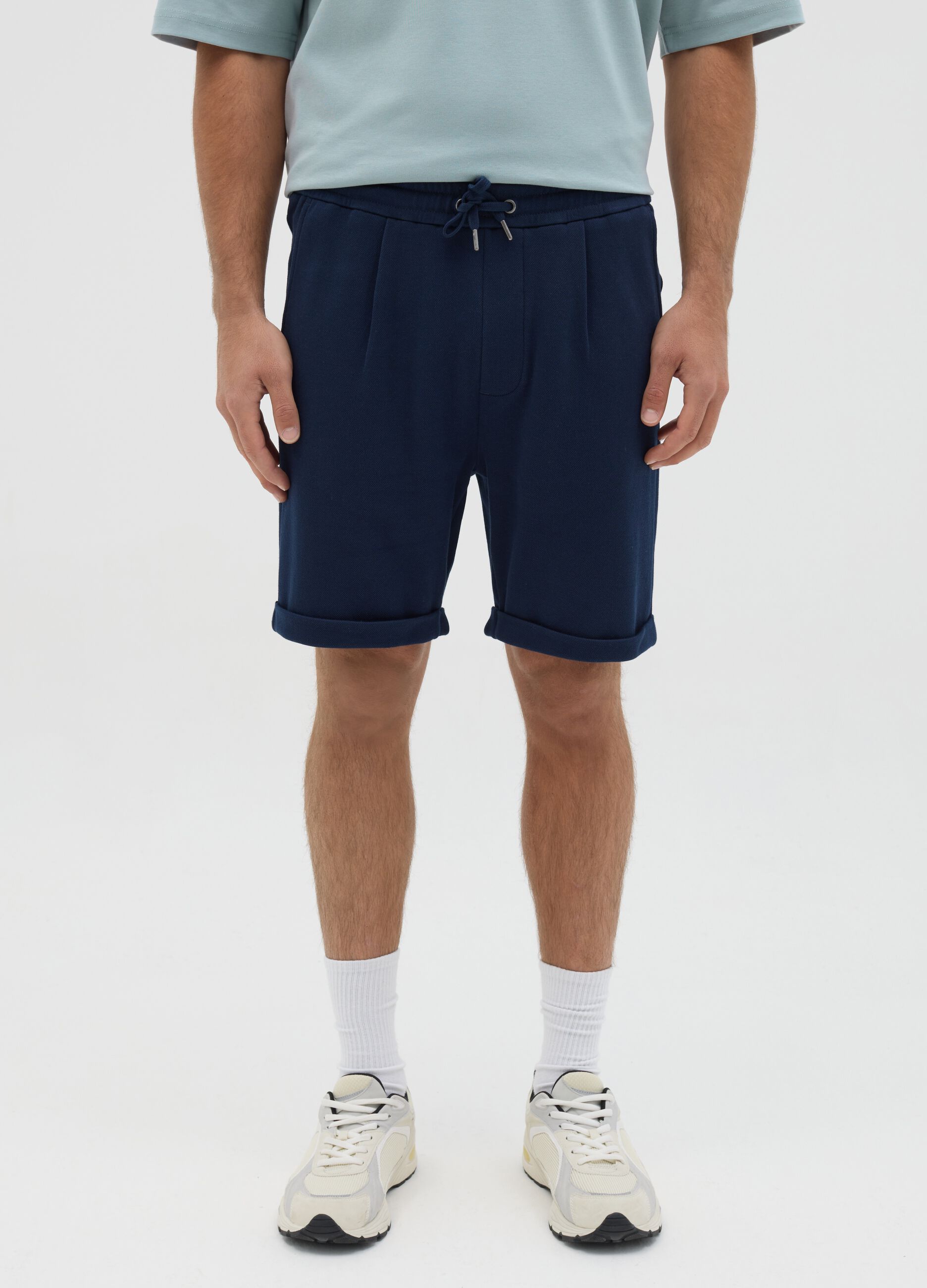 Chino Bermuda shorts in cotton with drawstring