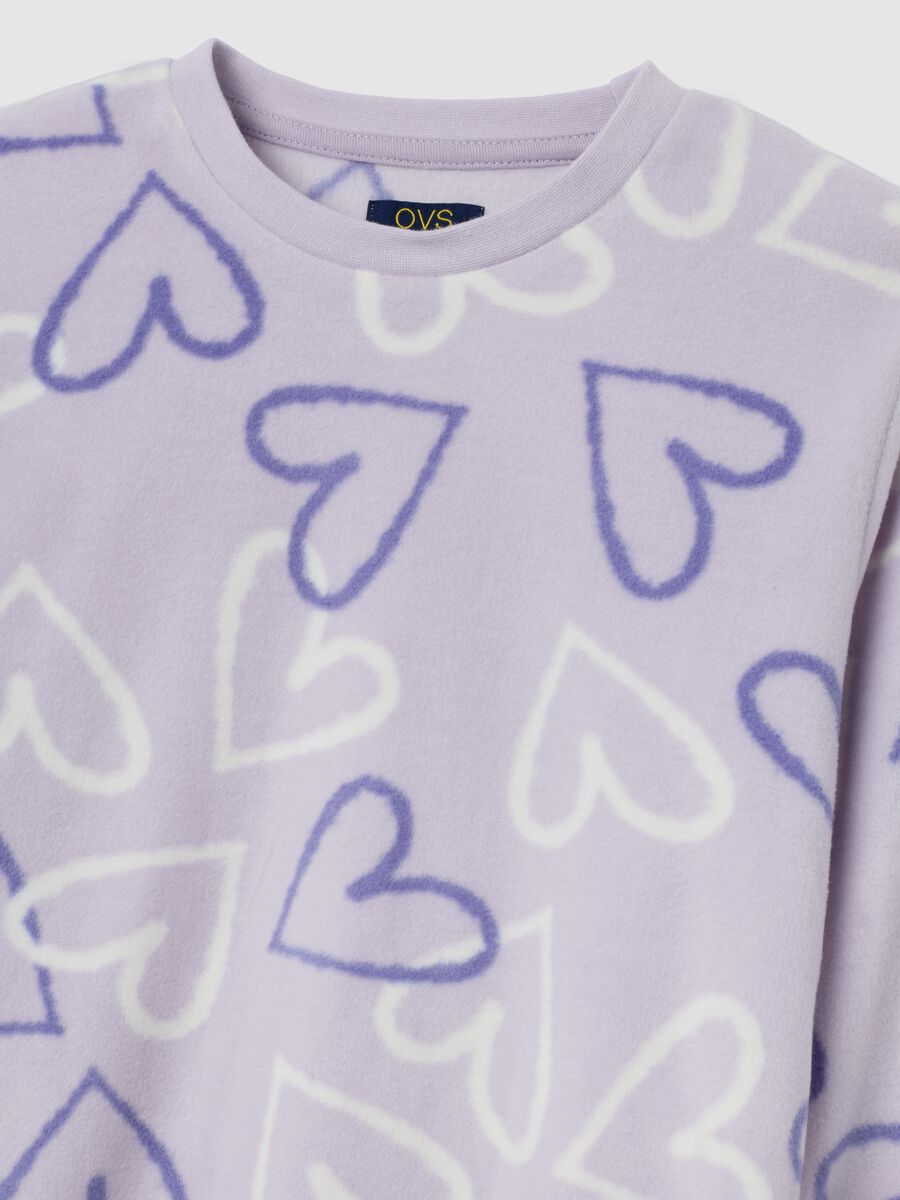 Pigiama da ragazze in pile viola regular fit_2