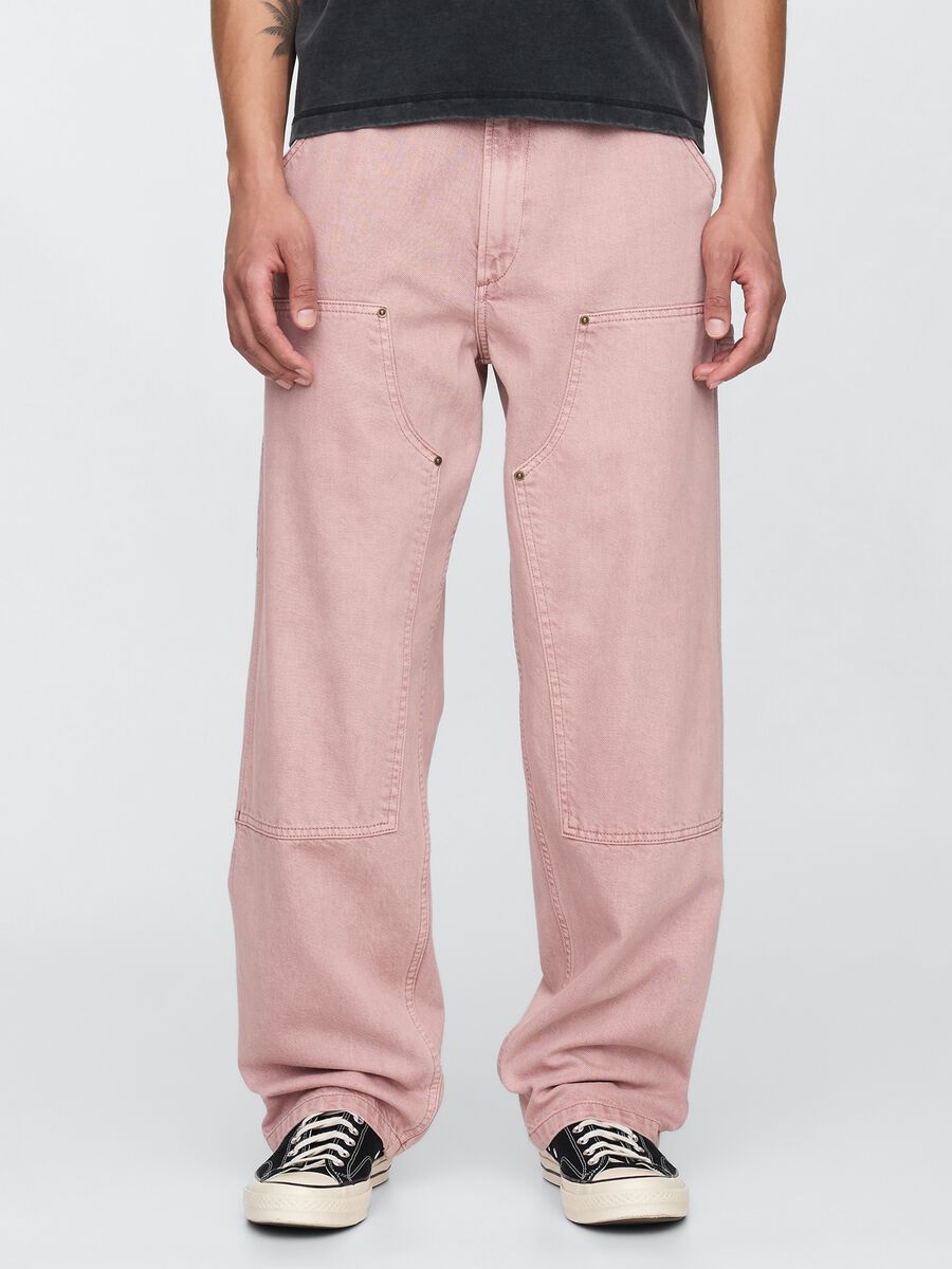Pink Cargo Trousers with French Pockets_1