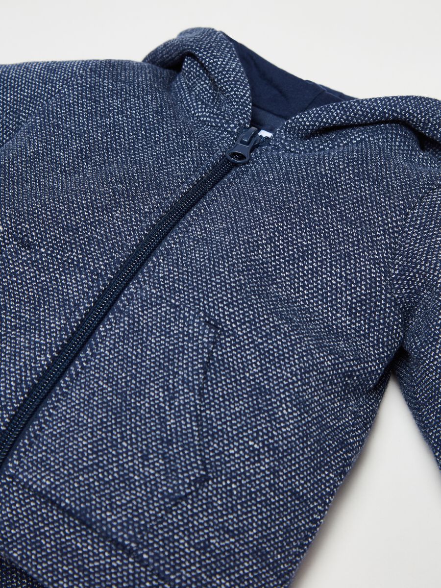Full-zip trama jacquard con cappuccio_2