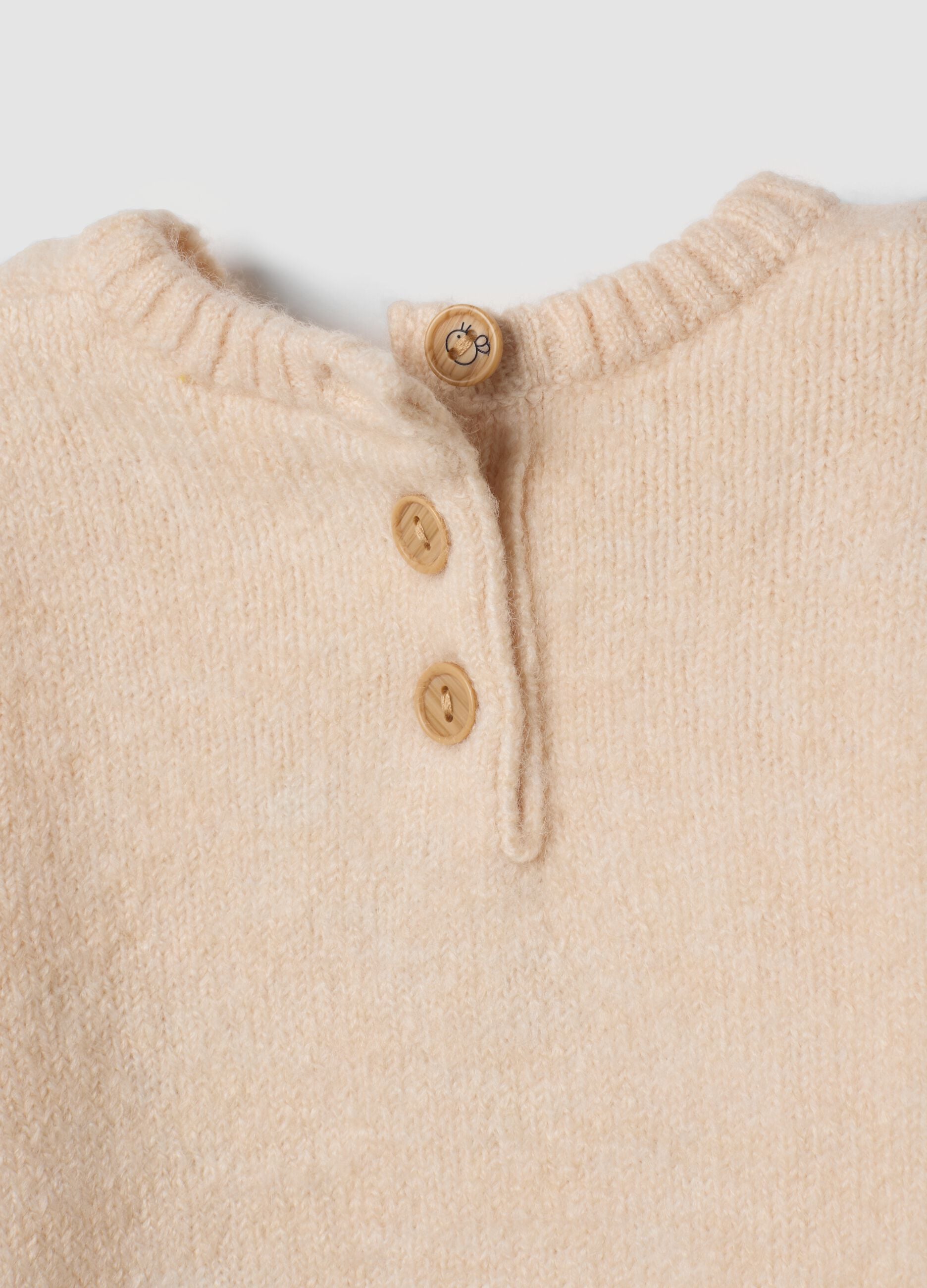 Pink crew-neck stretch top with Winnie the Pooh embroidery