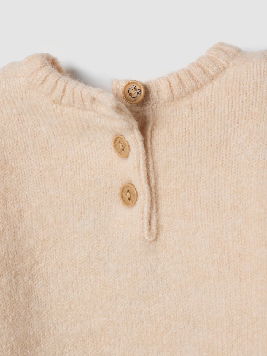 Pink crew-neck stretch top with Winnie the Pooh embroidery_3