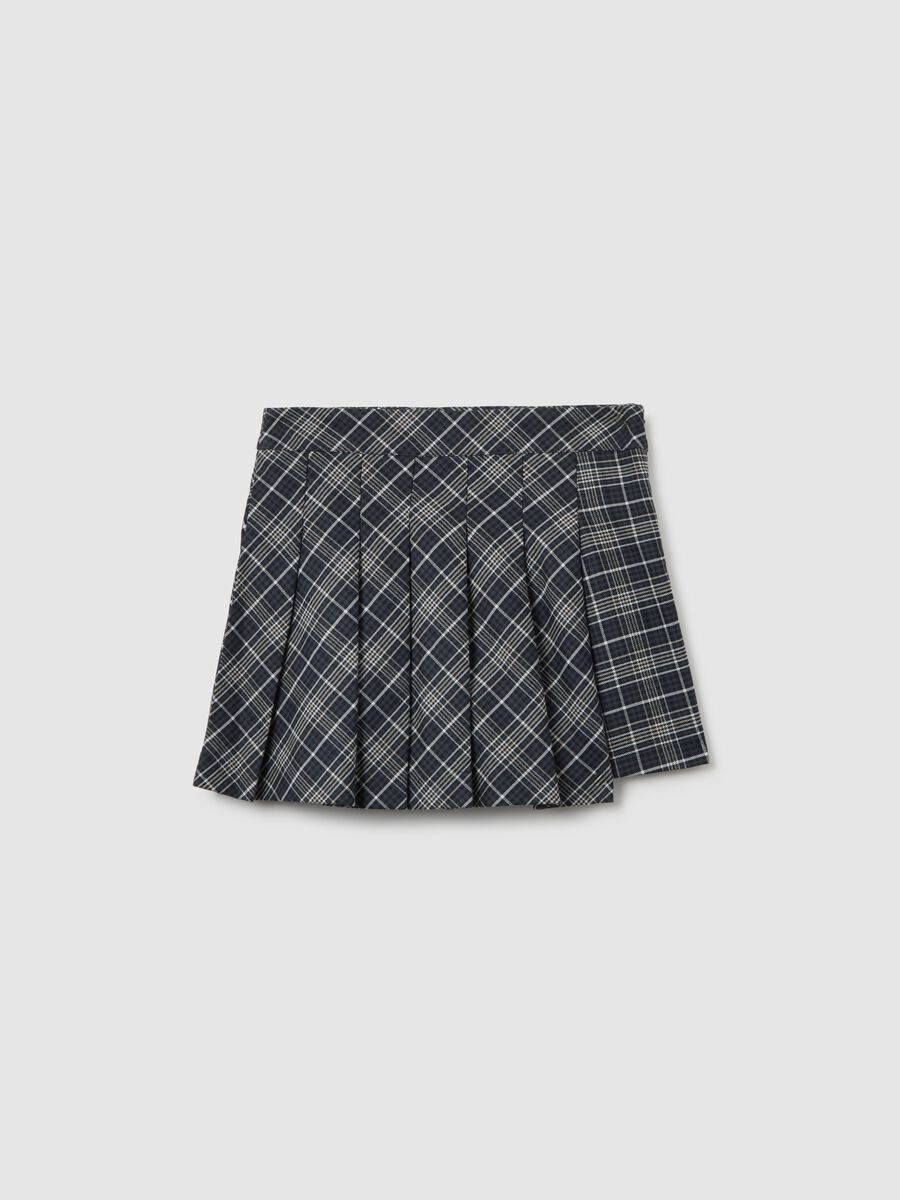 Grey checkered skirt for girls in regular fit jacquard_3