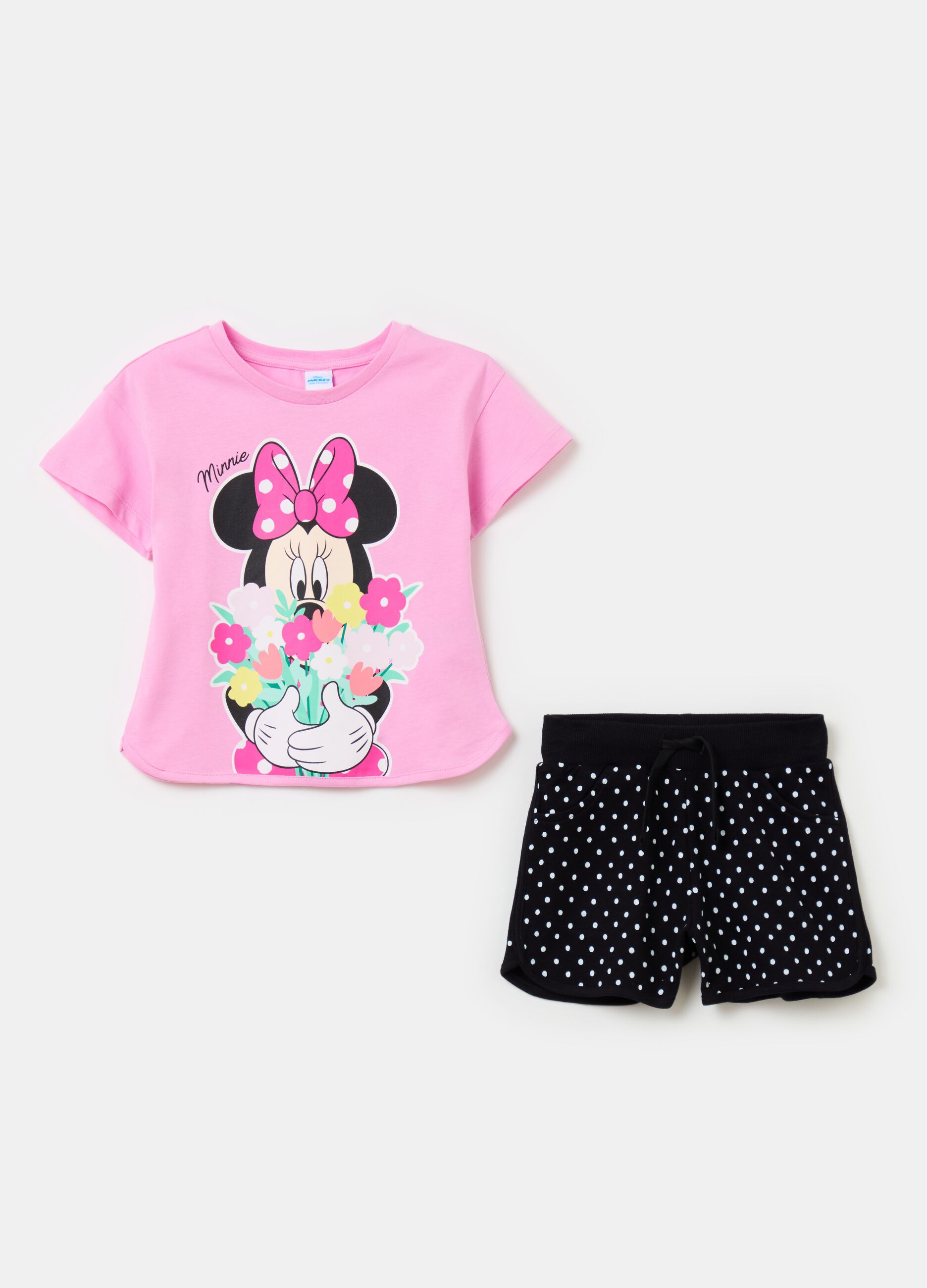 Cotton jogging set with Minnie Mouse print