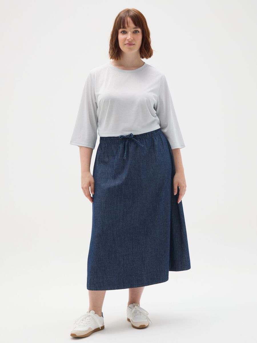 Grey stretch fabric regular fit t-shirt_1