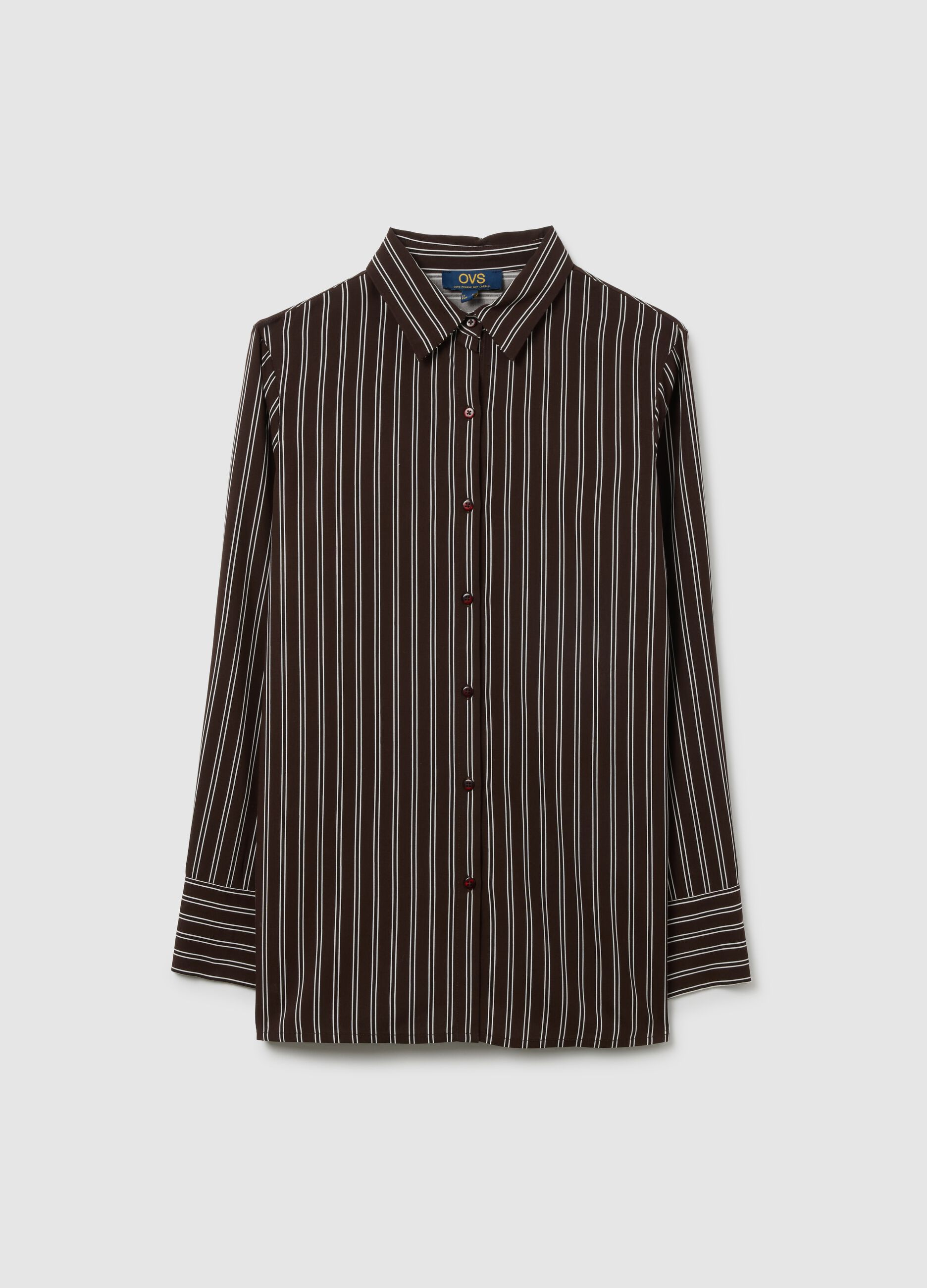 Multi-colour striped regular fit blouse