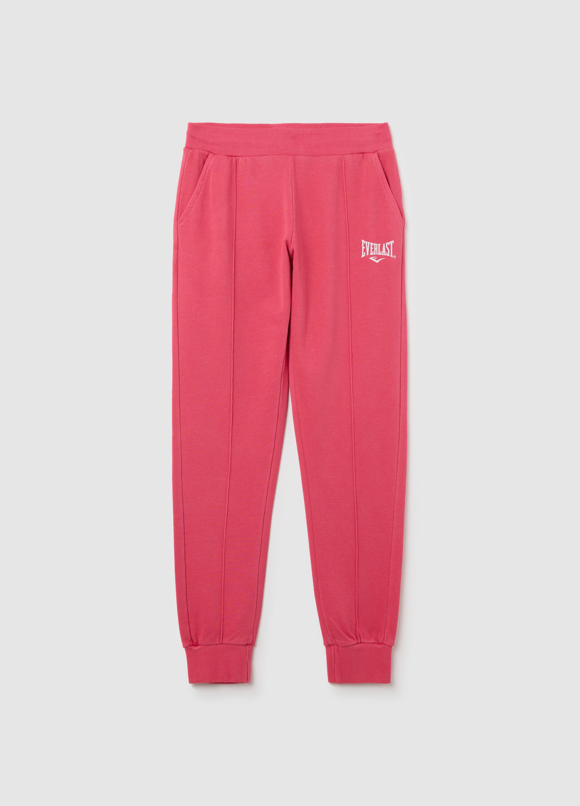 Fuchsia joggers with elasticated edging and logo print