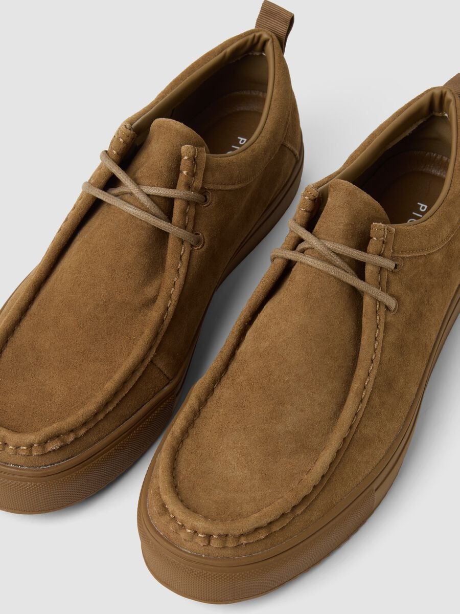 Scarpe classiche marroni in vera pelle con lacci_2