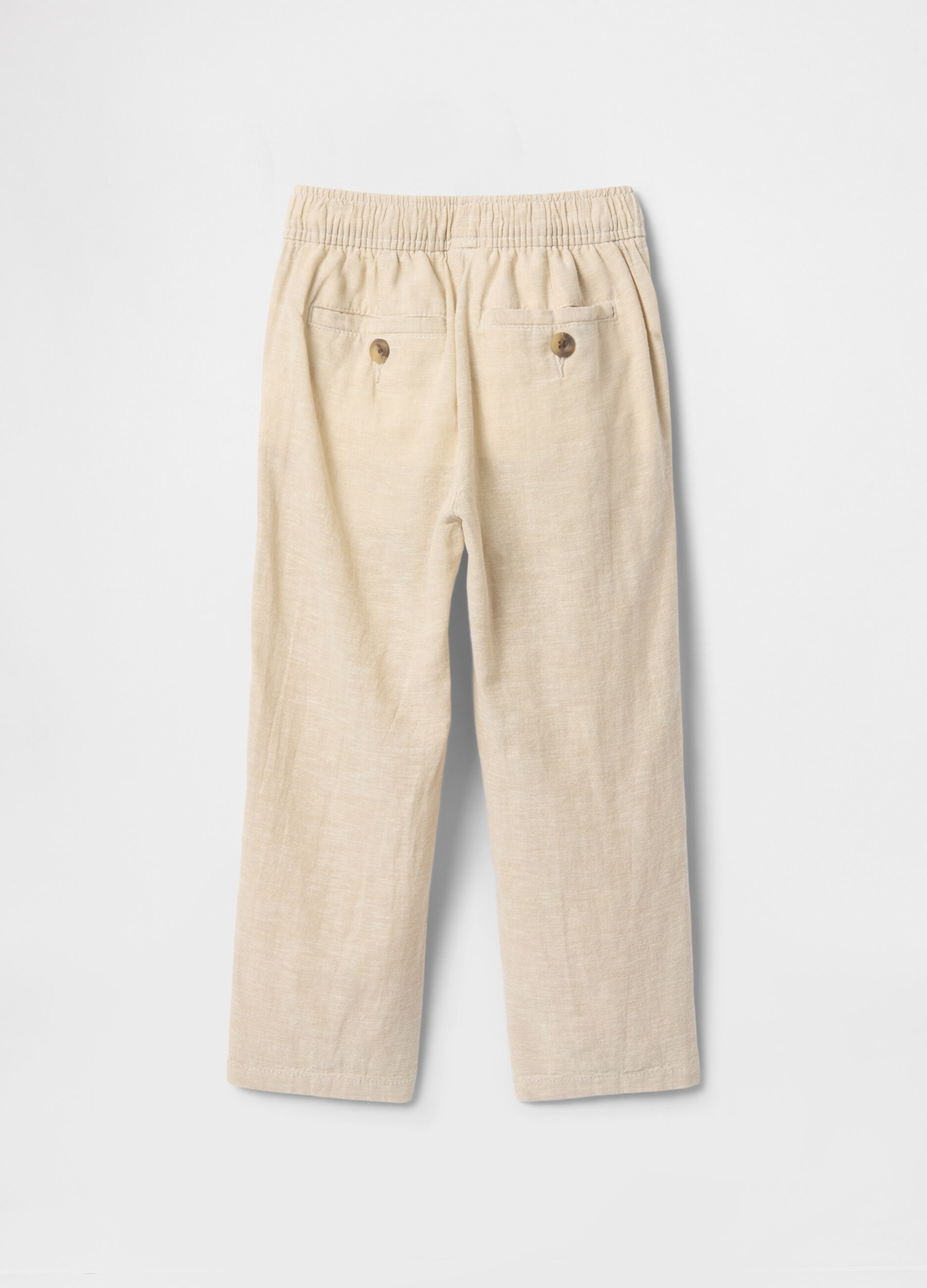 Beige linen and cotton trousers for boys