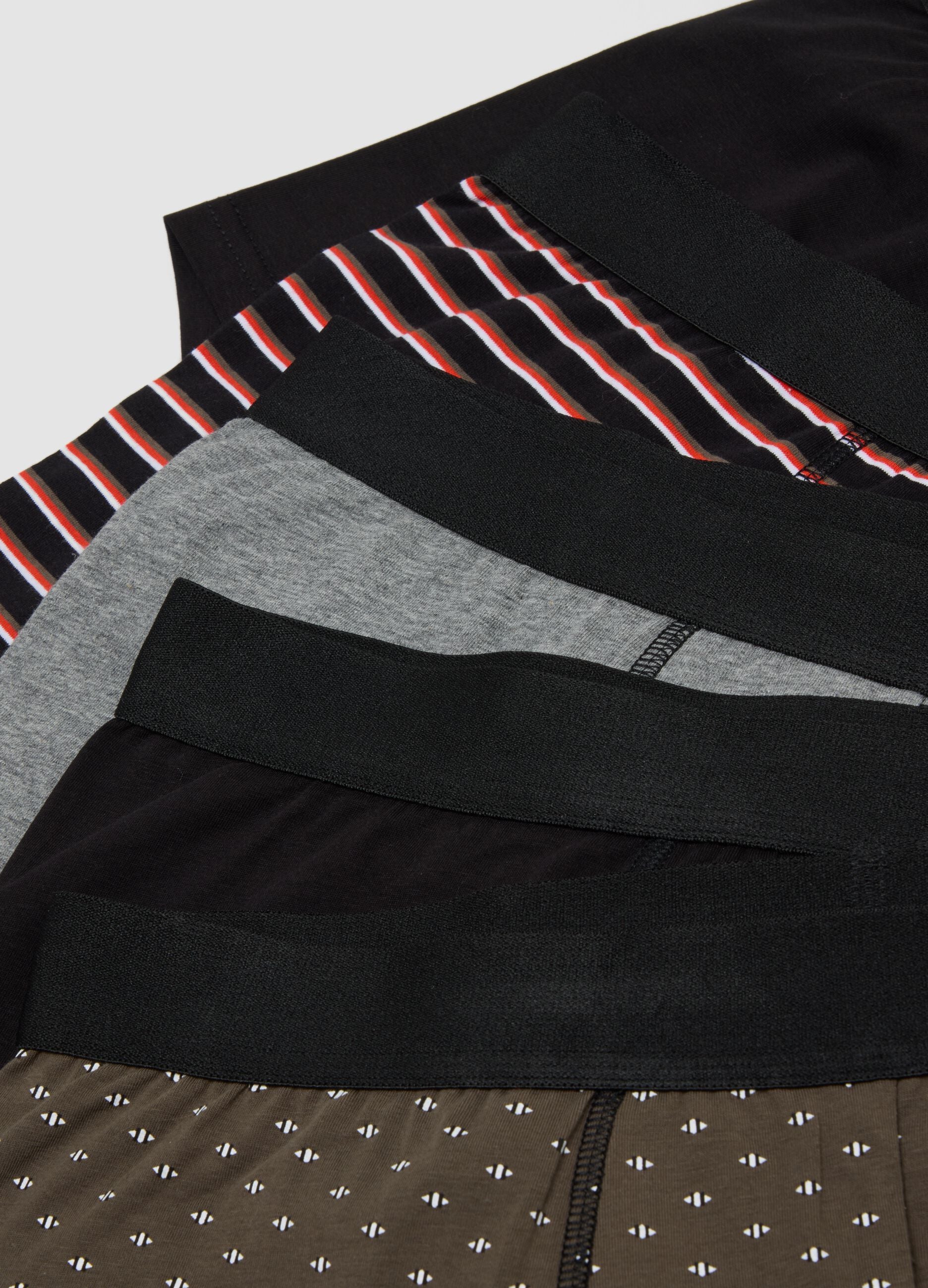 Five-pack of multicolour striped organic cotton boxers