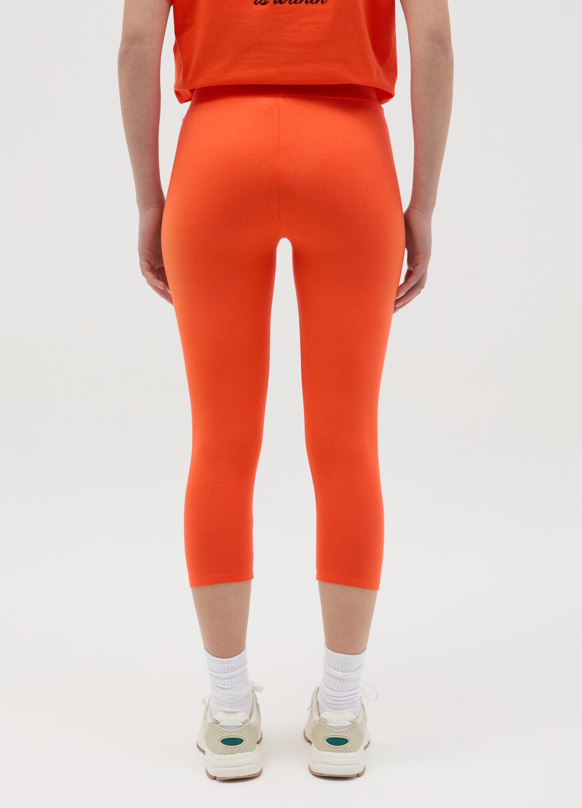 Cropped leggings with print