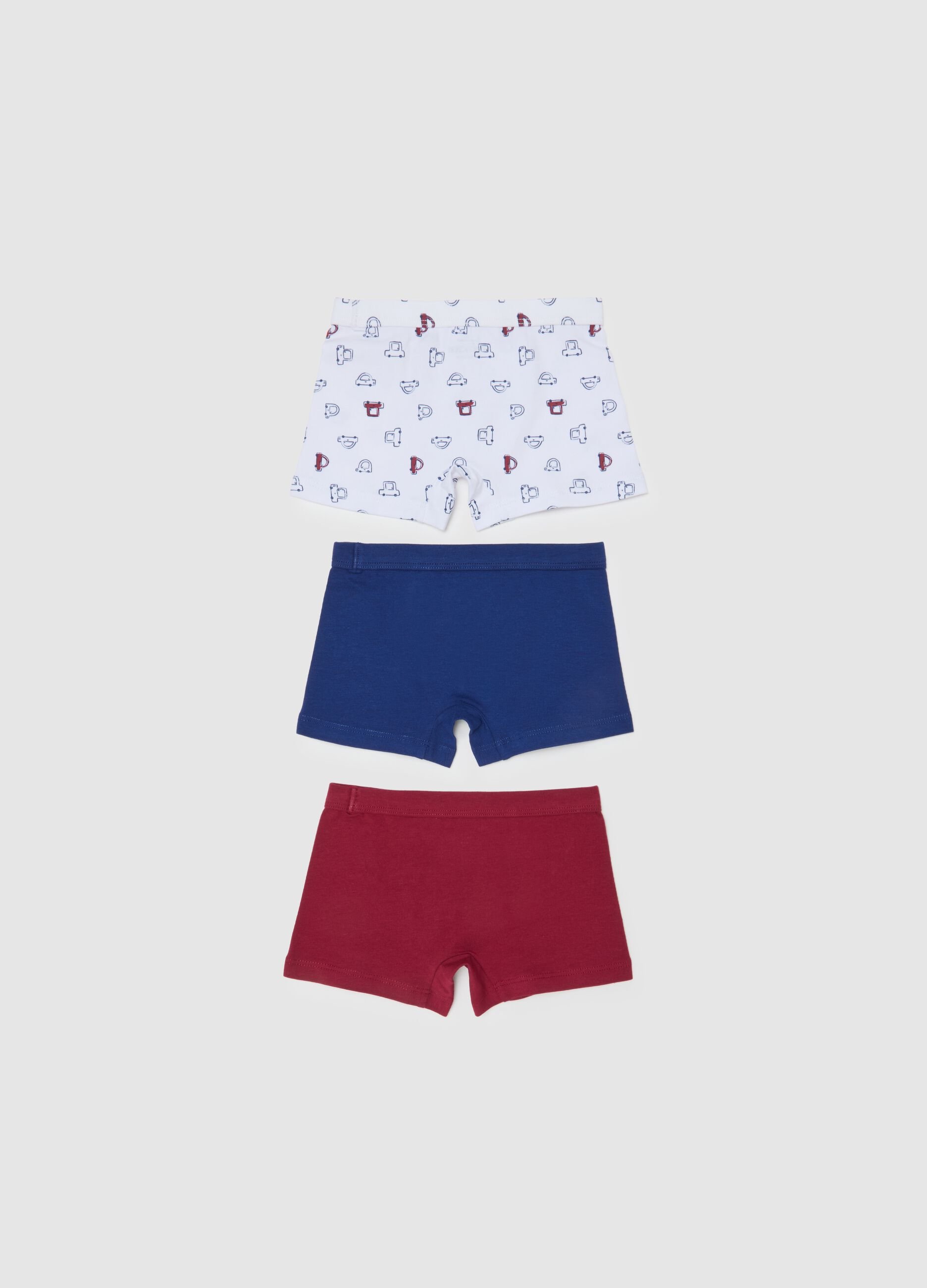 Set of multicolour stretch cotton kids' boxer shorts