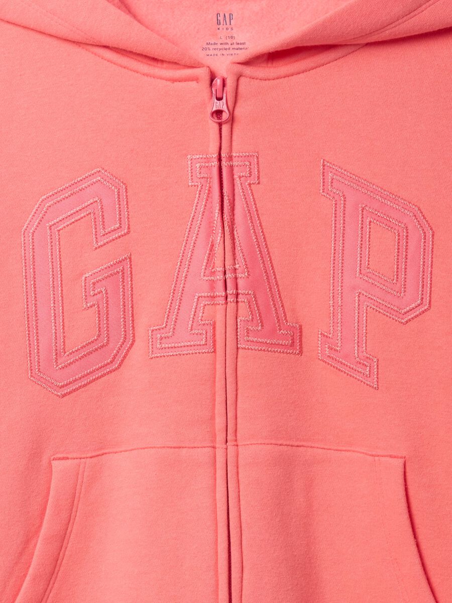 Pink full-zip sweatshirt with logo_4